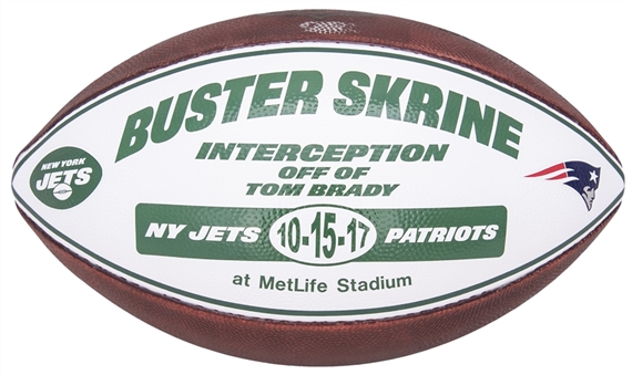 2017 Tom Brady Game Used New England Patriots vs New York Jets Official NFL Football on 10/15/2017 (Resolution Photo Match)